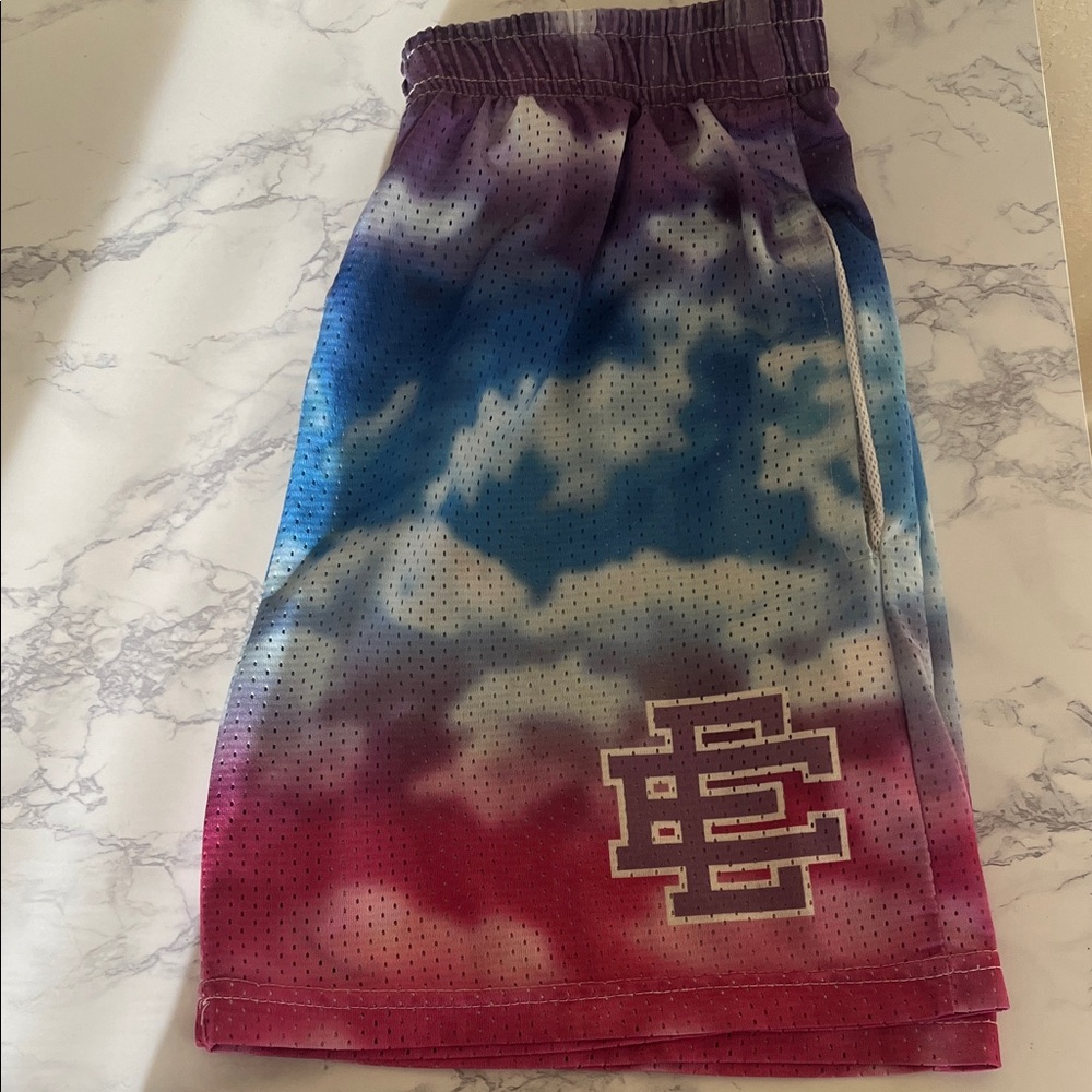 Eric Emanuel Kids Tie-Dye Mesh Shorts - Purple, Blue, Red